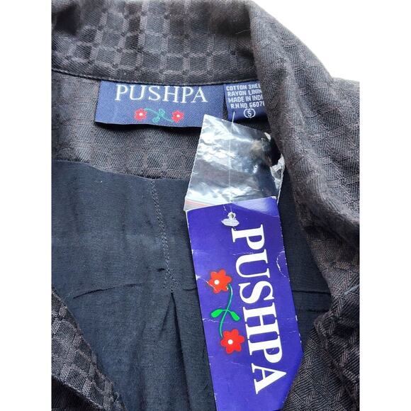 JACKET/TOP-PUSHPA-CITY SCAPE-Black-Bright-Metallic-Appliques-Light Weight-SIZE S - Picture 11 of 16